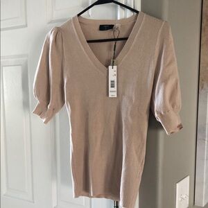 Elegant Beige V-Neck Top